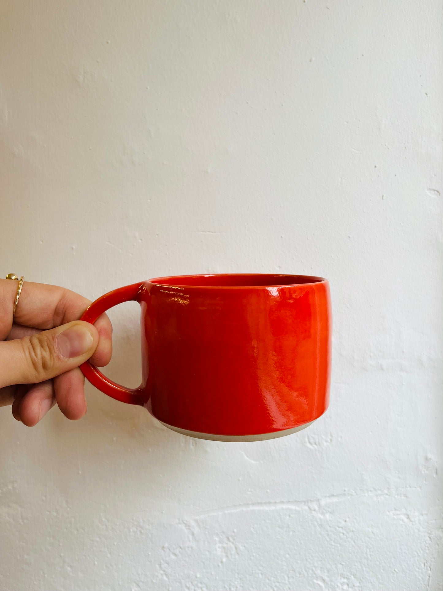 Red cup with handle