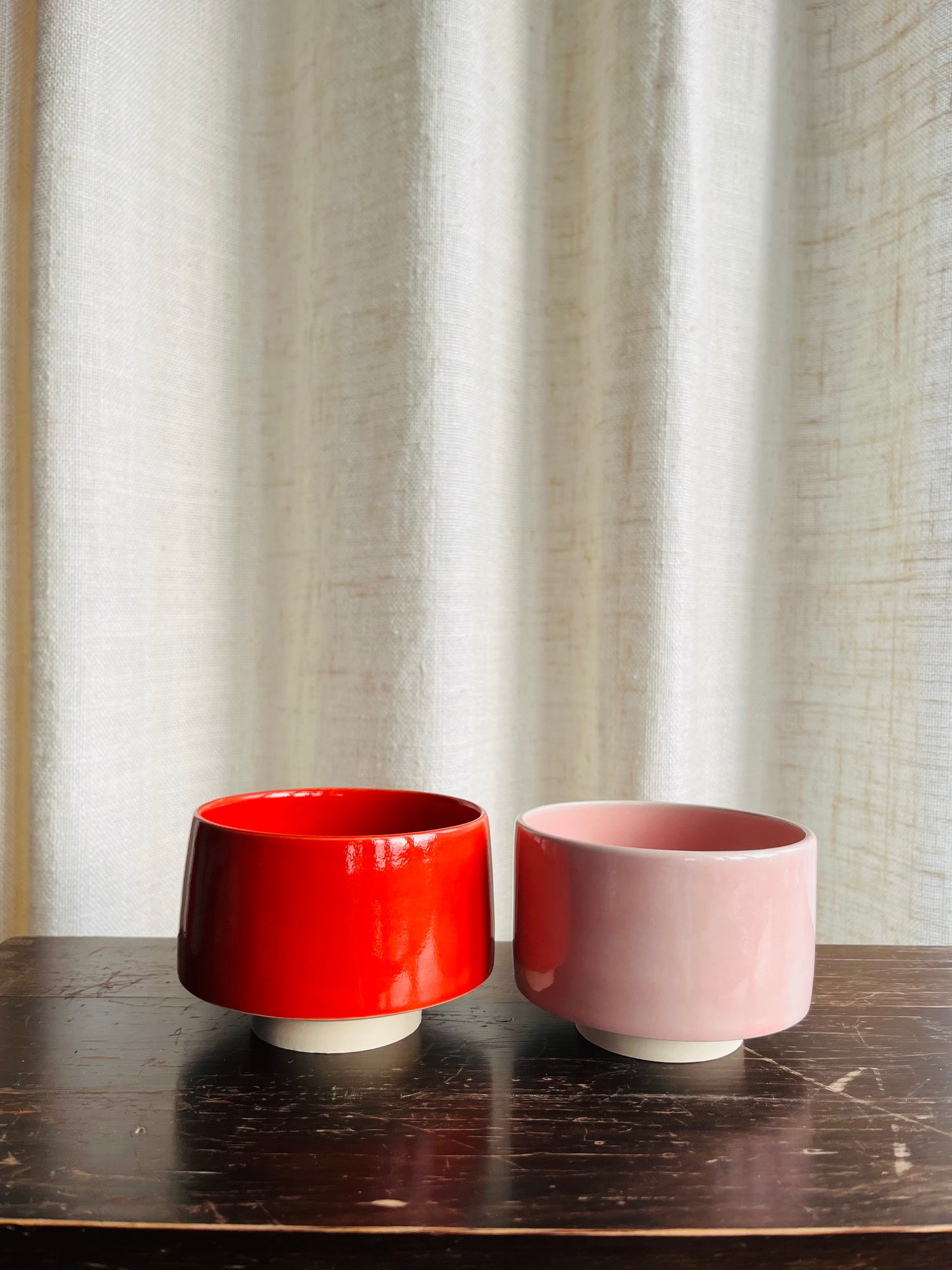 Pink rose cup without handle