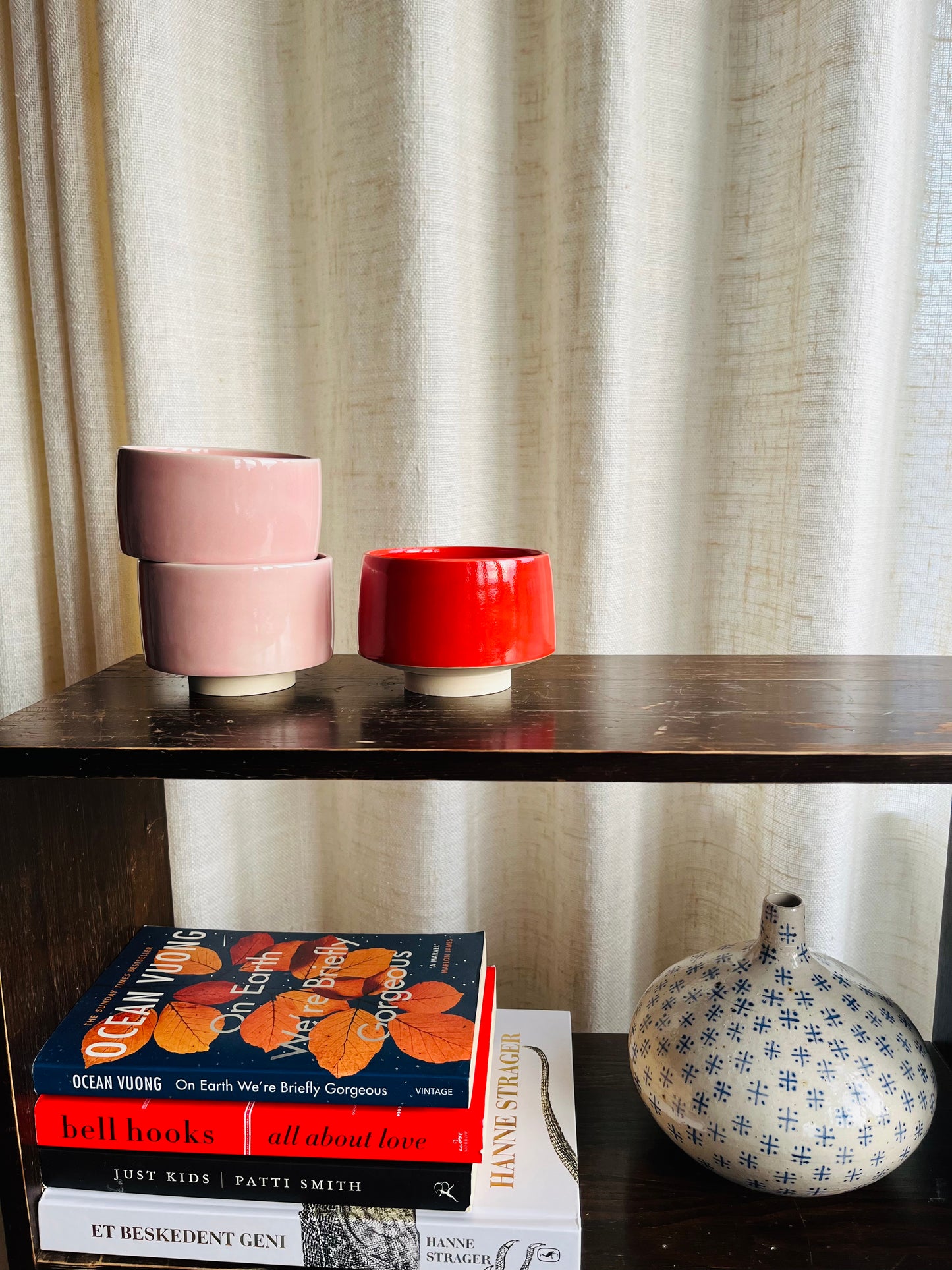 Red rose cup without handle