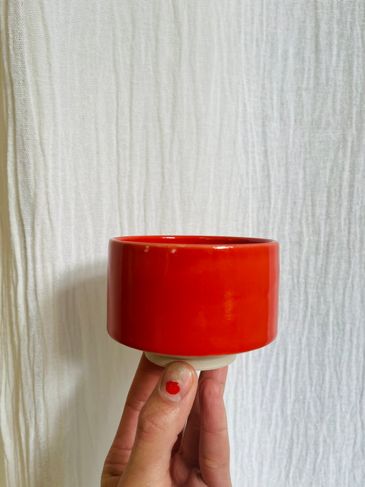 Red rose cup without handle