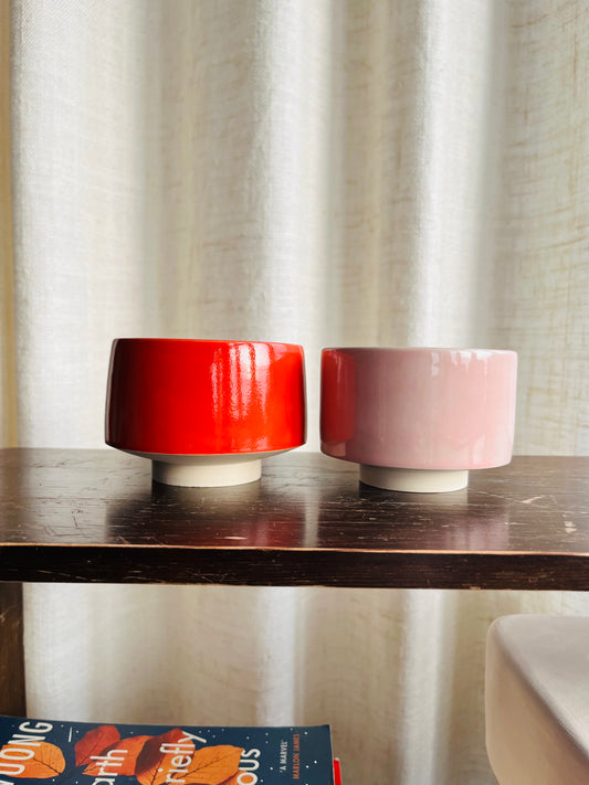 Red rose cup without handle