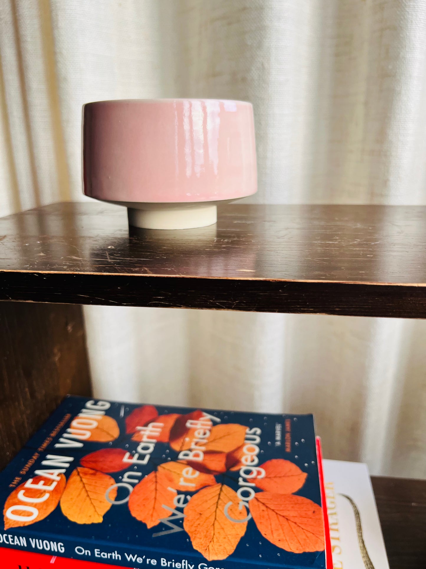 Pink rose cup without handle